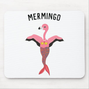 Mousepad Pássaro Mágico Sereia, Flamingo, Rosa Engraçado