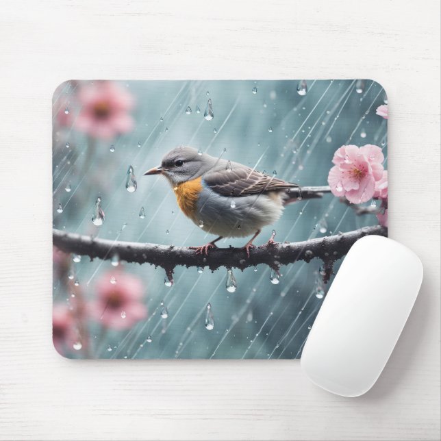Mousepad Pássaro na Chuva (Com mouse)