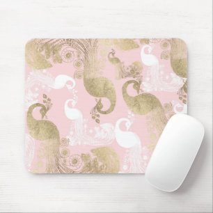 Mousepad Pássaro pacifista real, branco-rosado, cor-de-rosa