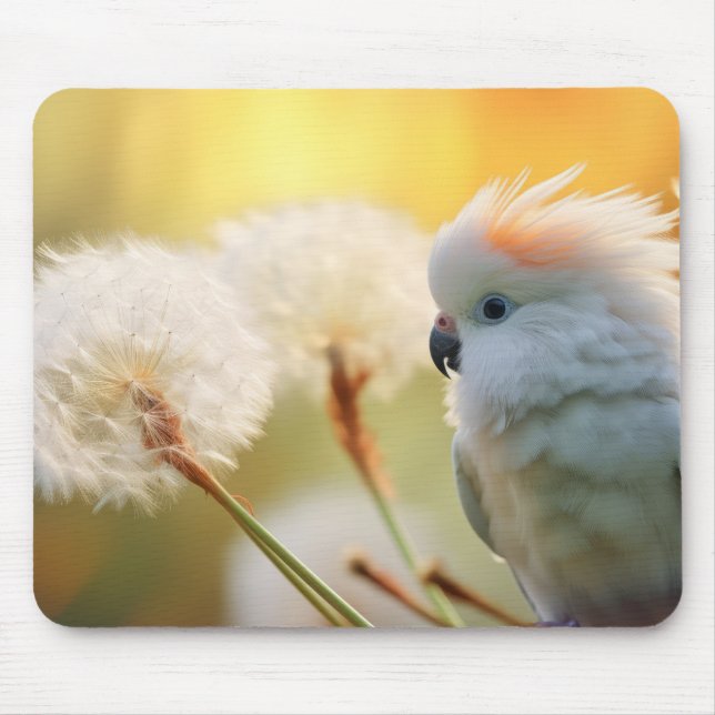 Mousepad Pássaro selvagem de papagaio tranquilo (Frente)