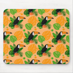 Mousepad Pássaro Tátil Tropical Padrão sem costura