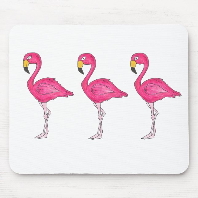 Mousepad Pássaro Tropical Rosa Flamingo Flamingos (Frente)