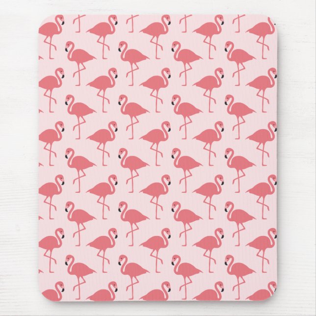 Mousepad Pássaro Tropical Rosa Flamingo Patterno (Frente)