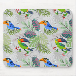Mousepad Pássaro tucano bonito, padrão de todas as aves, aq