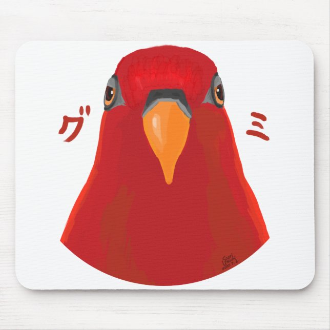 Mousepad Pássaro vermelho "GUMI" (Frente)