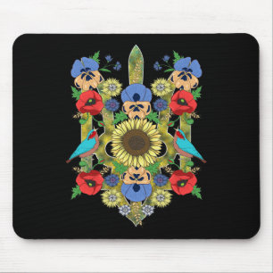 Mousepad Pássaros da Ucrânia Girassol Trysub Vintage Ucrani