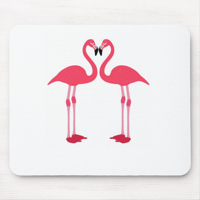 Mousepad Pássaros de Amor Flamingo Rosa (Frente)