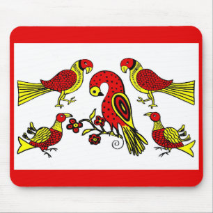 Mousepad Pássaros de arte foliar alemães da Pensilvânia