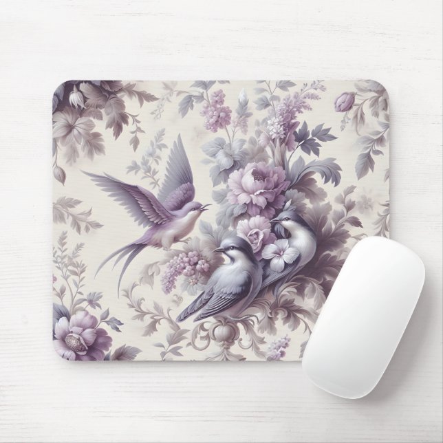Mousepad Pássaros de Toile Fleurie franceses (Com mouse)