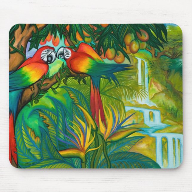 Mousepad Pássaros do tapete do rato do paraíso (Frente)