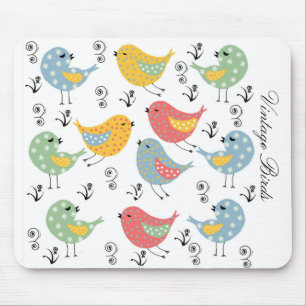 Mousepad pássaros do vintage