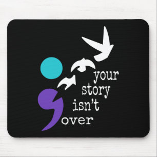 Mousepad Pássaros Semicolon Dão-se à Prevenção do Suicídio