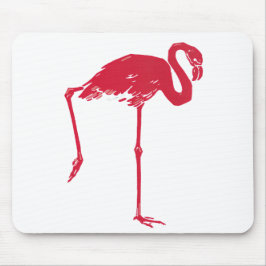 Mousepad Pássaros Vintage, um Flamingo Rosa com uma Perna p
