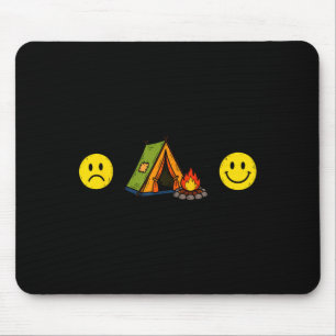 Mousepad Passatempo engraçado rosto triste + acampamento =