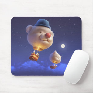 Mousepad Passeio de Balão Sonhador: Bichon Frise Sorridente