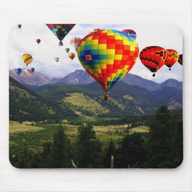 Mousepad Passeio do balão de ar quente nas Montanhas (Frente)
