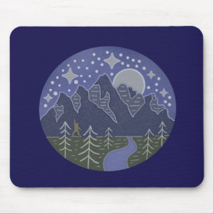 Mousepad Passeio Estelar de Bigfoot à Noite Arte Folclóri