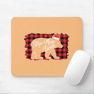 Mousepad Passo Natal Mamãe Ursa Xadrez Vermelha de Natal Bu