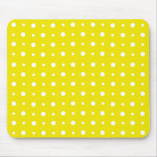 Mousepad Pasta Amarela-limão, Bolinhas brancas