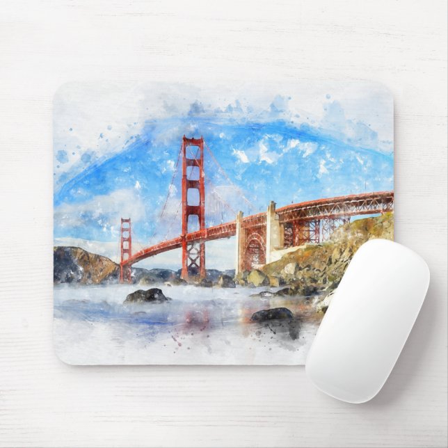 Mousepad Pasta da ponte ouro em São Francisco (Com mouse)