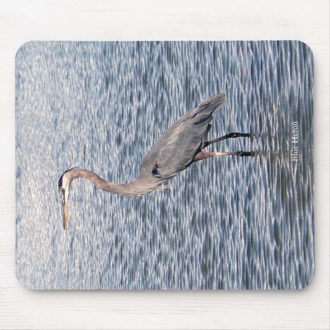 Mousepad Pasta de água azul Heron (Frente)