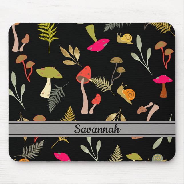 Mousepad Pasta de Mão Botânica do Cogumelo (Frente)