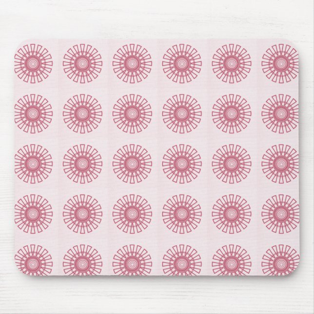 Mousepad Pasta De Mão Floral Retro, Magenta (Frente)