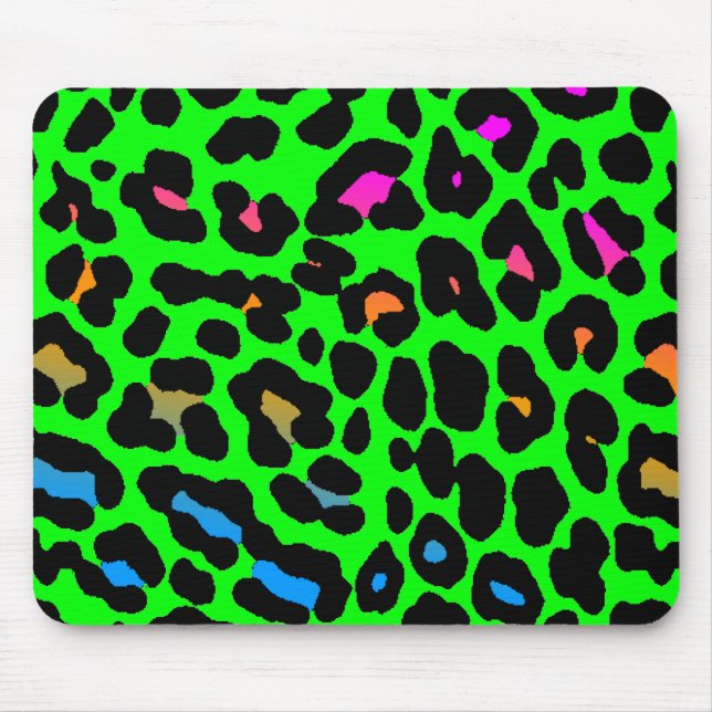 Mousepad Pasta de Mão Impresso Retro Verde Leopardo Corey T (Frente)