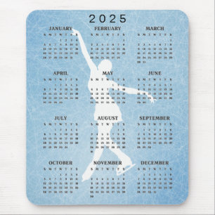 Mousepad Pasta de Mouse de Calendário do Ice Skater Design 