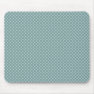 Mousepad Pasta de mouse de padrão de Bolinhas azul e branc