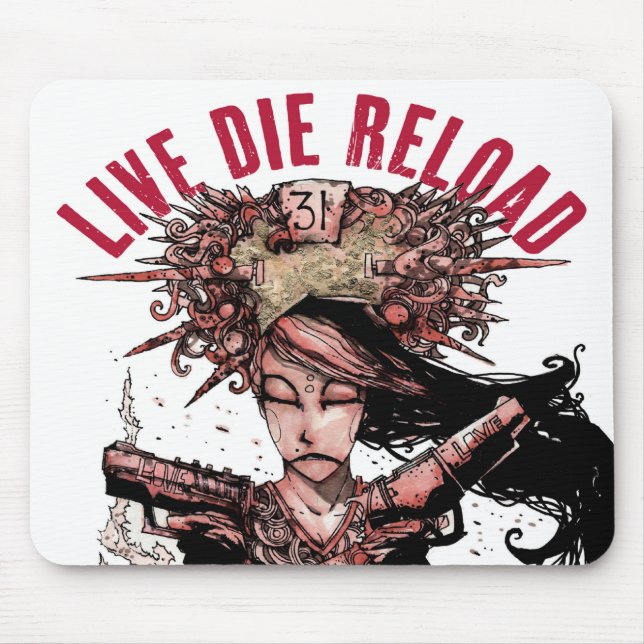 Mousepad Pasta de mouse do Live Die Reload (Frente)