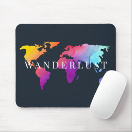 Mousepad Pasta de mouse do Mapa do Mundo Colorido do Wander