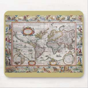 Mousepad Pasta de mouse do Mapa Mundial Antiquado
