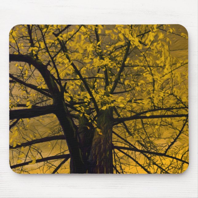 Mousepad Pasta de Mouse Pintar Árvore Amarela (Frente)
