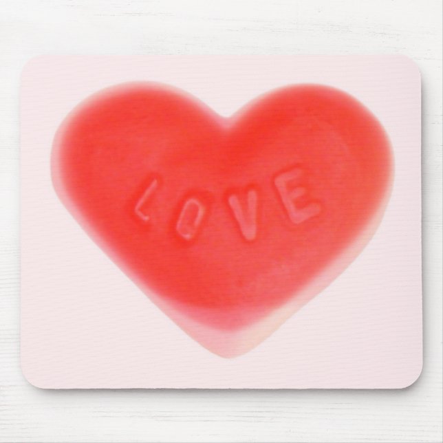 Mousepad Pasta de mouse rosa doce do coração (Frente)