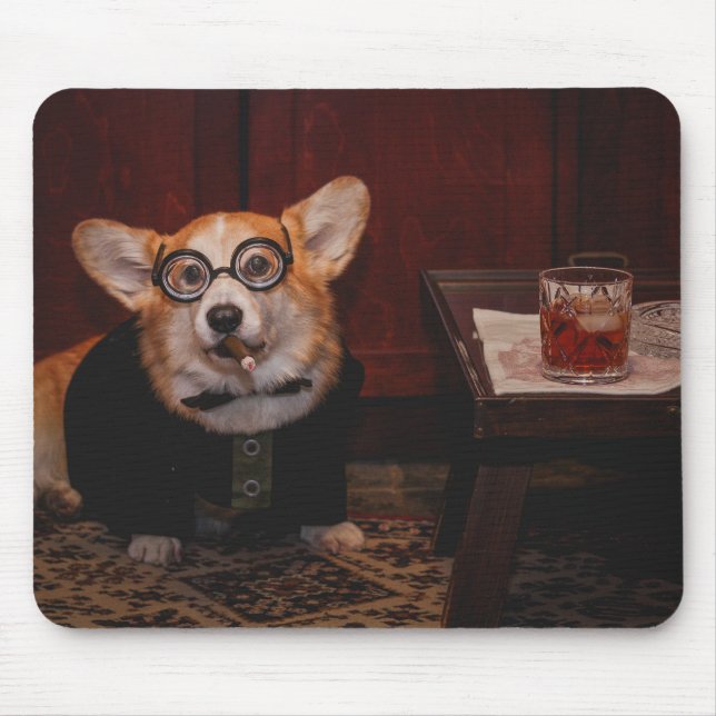 Mousepad Pasta de mouse Winston Furchill corgi (Frente)