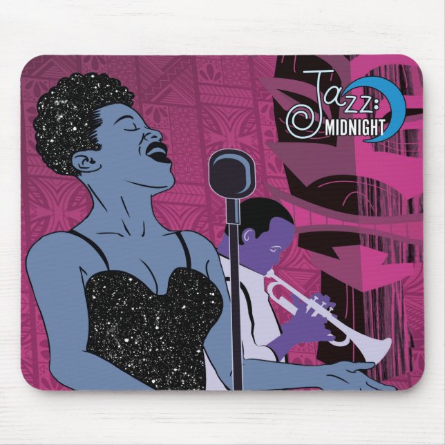 Mousepad Pasta de rato da meia-noite do Jazz (Frente)