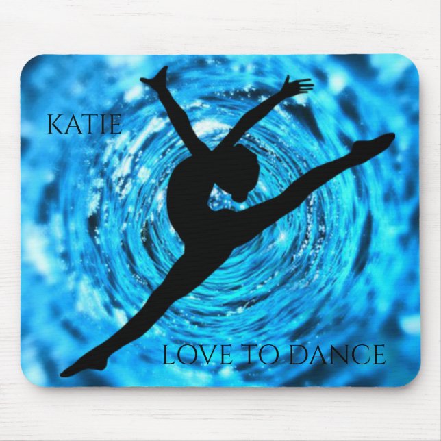 Mousepad Pasta de rato de dança com nome personalizado. (Frente)