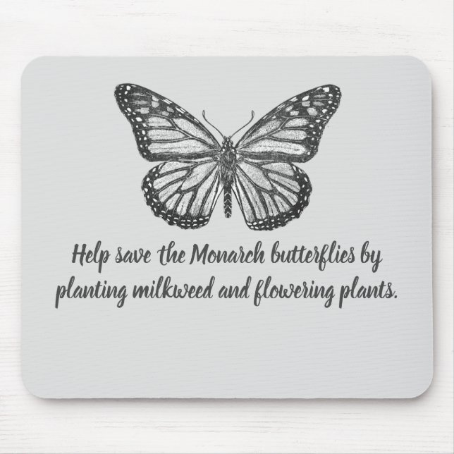 Mousepad Pasta de rato de gel de borboleta monarca (Frente)
