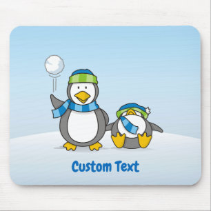 Mousepad Pasta de rato de pinguins de neve