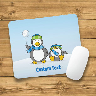 Mousepad Pasta de rato de pinguins de neve
