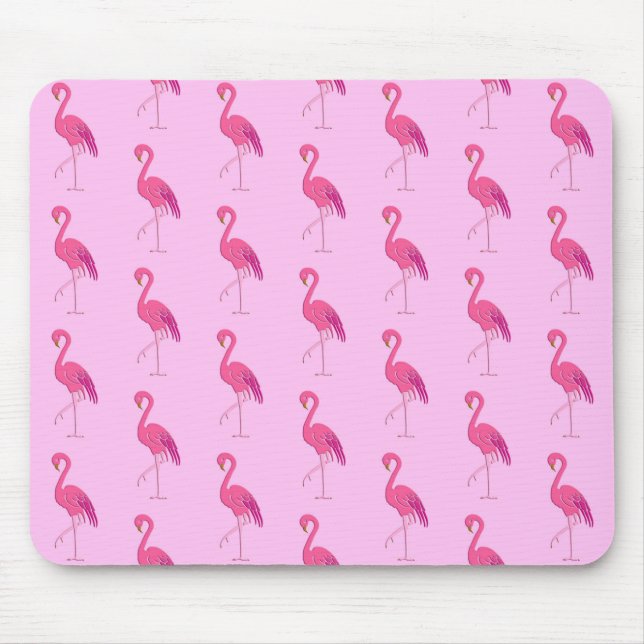 Mousepad Pasta de rato rosa bonito com padrão flamingo (Frente)
