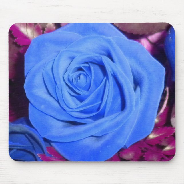 Mousepad Pasta de Rosa com mouse azul-ceruliano (Frente)