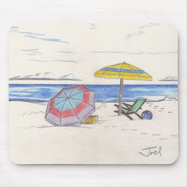 Mousepad Pasta do mouse BEACH UMBRELLAS (Frente)