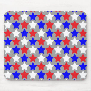 Mousepad Pasta do mouse das estrelas vermelha, branca e azu