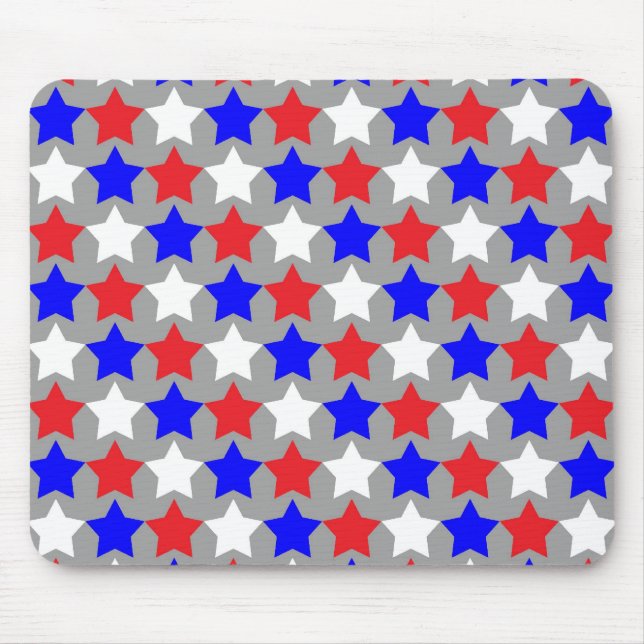 Mousepad Pasta do mouse das estrelas vermelha, branca e azu (Frente)