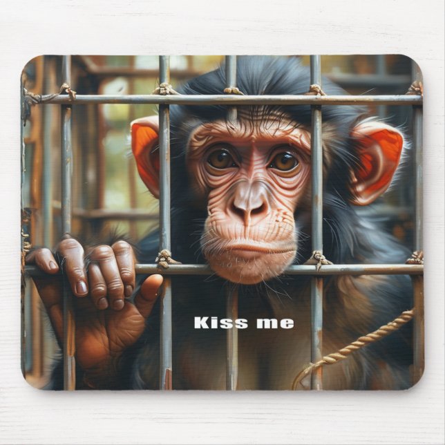 Mousepad Pasta do mouse macaco (Frente)