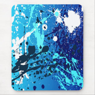 Mousepad Pasta do mouse moderna, abstrato, pulverizada, azu