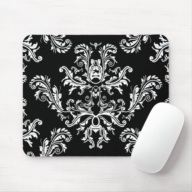 Mousepad Pasta do mouse preto e branco do damasco para inje (Com mouse)