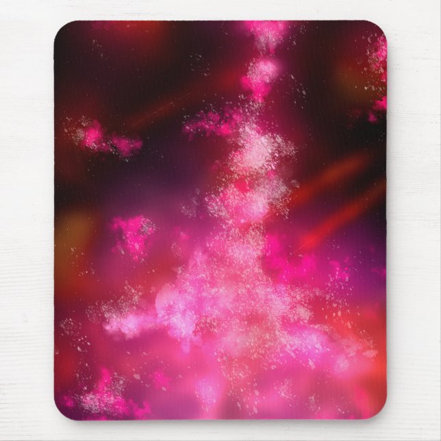 Mousepad Pasta do mouse rosa-rosa do céu noturno (Frente)